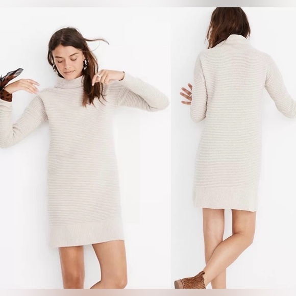 Madewell Dresses & Skirts - Madewell Skyscraper 100% Merino Wool Mock
Neck Sweater Dress SZ XXS